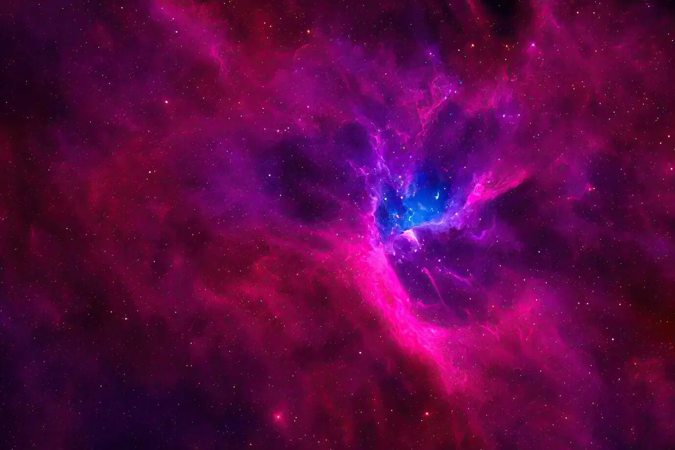 Realistic space background of a starry night cosmos with shining stars, the Milky Way, stardust, and a colorful galaxy.